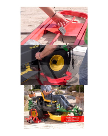 Elevador para tractores cortacésped hidráulico pedal hasta 500 kg