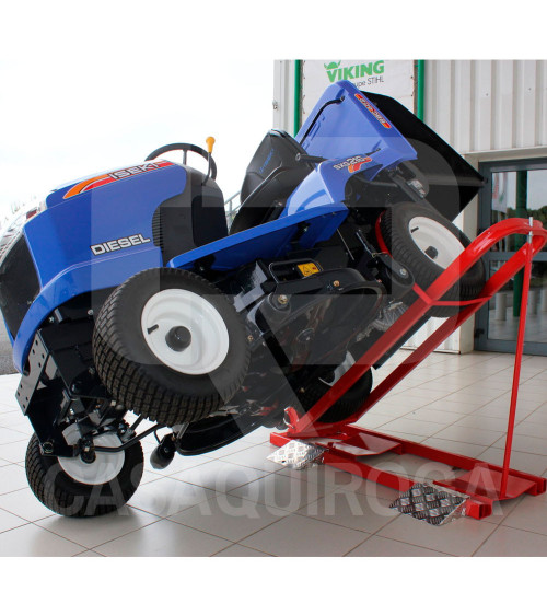 Elevador para tractores cortacésped hidráulico pedal hasta 500 kg